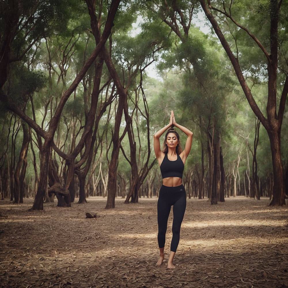 Yoga in the Sandalwood Forest at Indus Valley Ayurvedic centre, Mysore, India