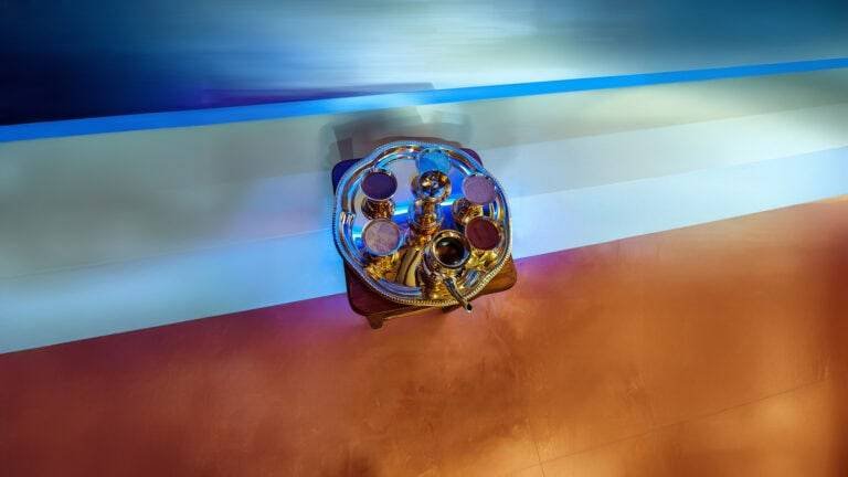 Interior view of the serene Brahman Centre at Indus Valley Ayurvedic Centre (IVAC), a peaceful retreat offering traditional Ayurvedic treatments and wellness programs in a natural, tranquil setting.