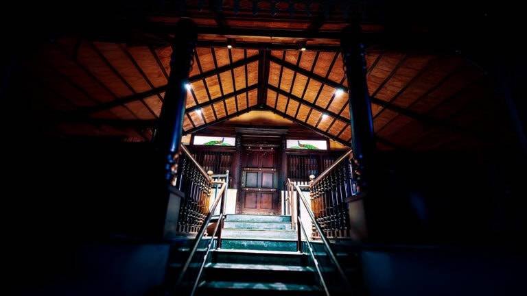 Exterior view of the serene Brahman Centre at Indus Valley Ayurvedic Centre (IVAC), a peaceful retreat offering traditional Ayurvedic treatments and wellness programs in a natural, tranquil setting.